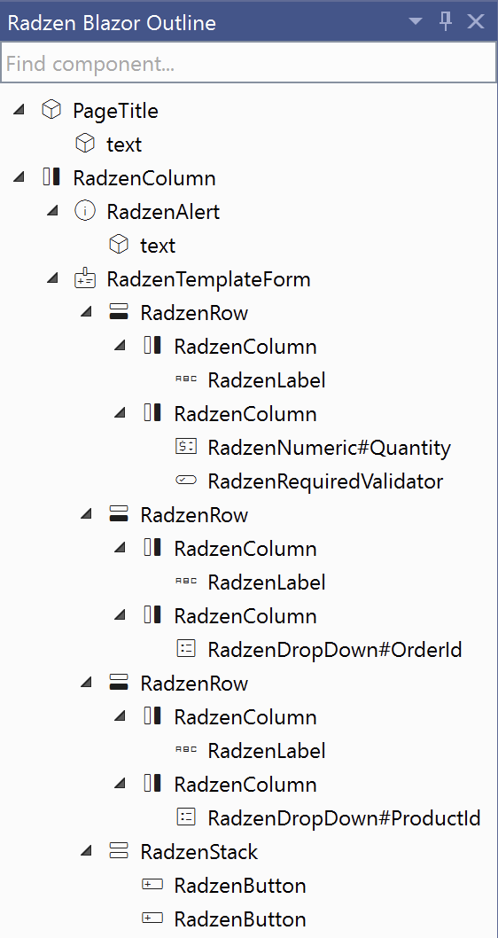 The Radzen Blazor Outline