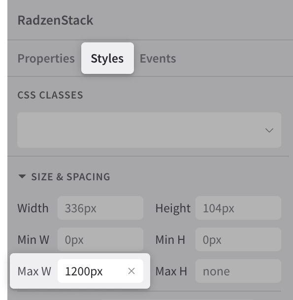 RadzenStack Max Width