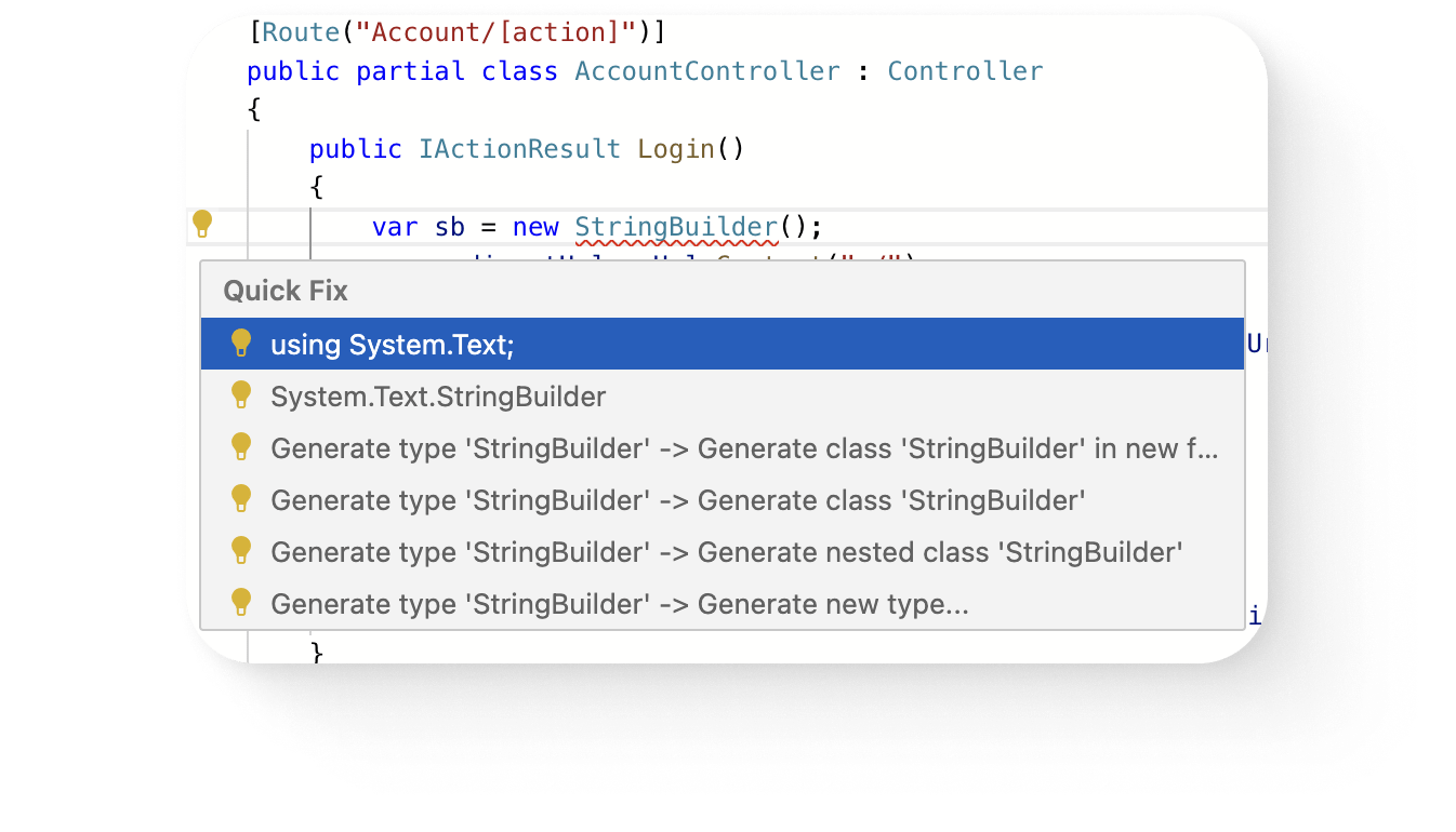 Radzen Blazor Studio - Code Inspection and Action List